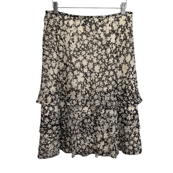 Ann Taylor Dresses & Skirts - Vintage Ann Taylor Tiered Ruffle Silk Midi Skirt Women Size 6 Fairy 90s 00s